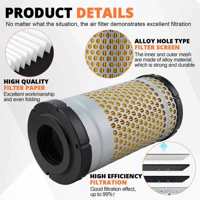 LOCOPOW 6C060-99410 Air Filter Part for Kubota B7800 B7500 B3030 ZG227 B2920 B2910 B3200 B7610 B7510 ZG222 B21 RTV500 B2630 B2410 B2100 B7300 B2710 B3000 B2400 Lawn Mower Tractor - Image 3
